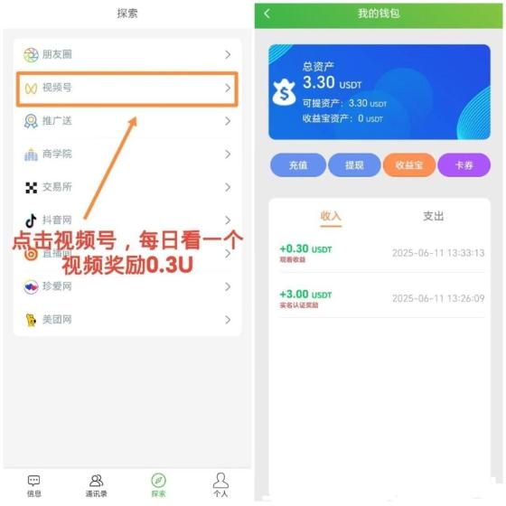 AiXin首码：零撸U静态日入7元，推广收益更高，注册即送3U+500U现金券(2)