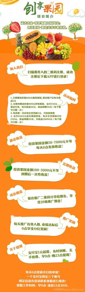 创想果园首码上线：6月15日送666元葡萄，零投资直推奖励，每日收益可提现(4)
