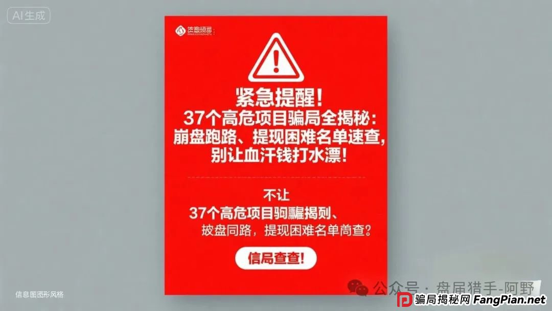 紧急提醒！17个高危项目骗局全揭秘：崩盘跑路、提现困难名单速查，别让血汗钱打水漂！(6)
