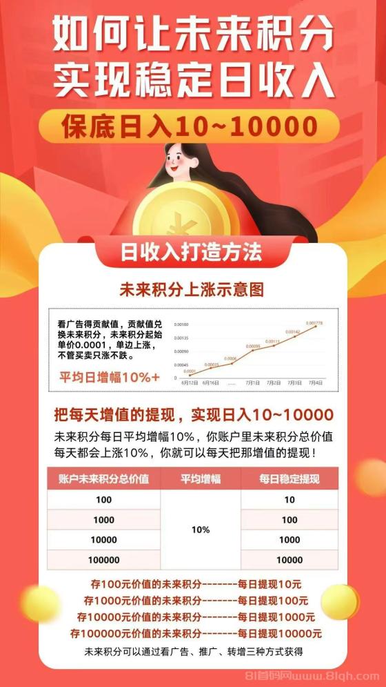 未来GO广告平台,零门槛月入600元,积分每日5%起涨秒兑现(4) 未来GO广告平台,零门槛月入600元,积分每日5%起涨秒兑现(4)
