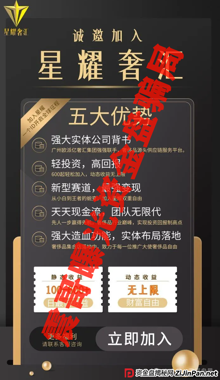 星耀奢汇资金盘诈骗，一轮圈的项目，高度预警(2)