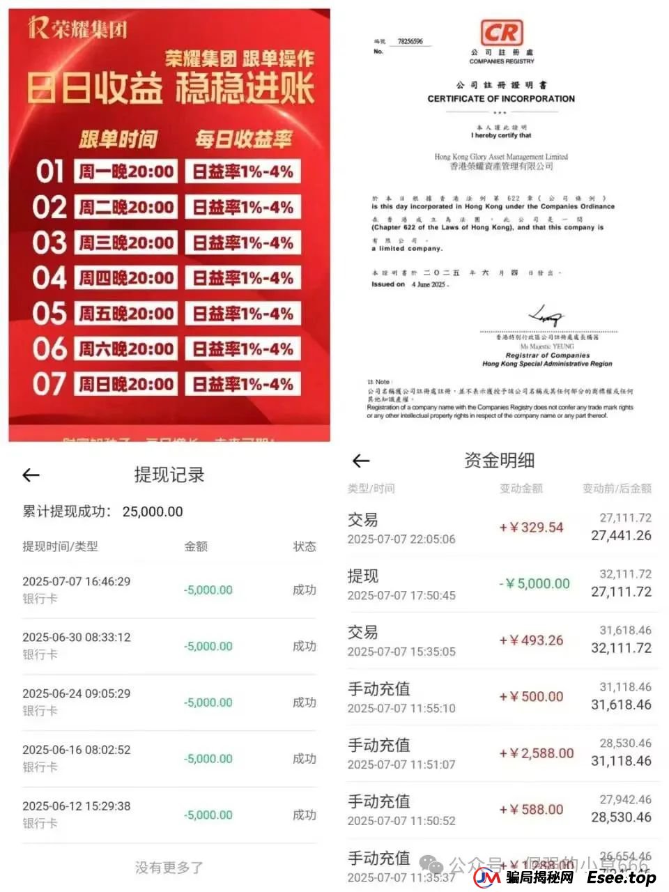 【紧急预警】“荣耀集团”开始单割会员！千万元级骗局即将崩盘，速撤！(2)