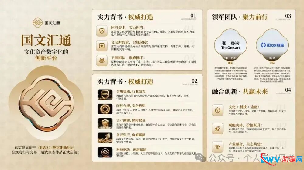 风控：“国文汇通”-挂靠江苏文交所的资金盘，老用户收益兑付困难，急需新