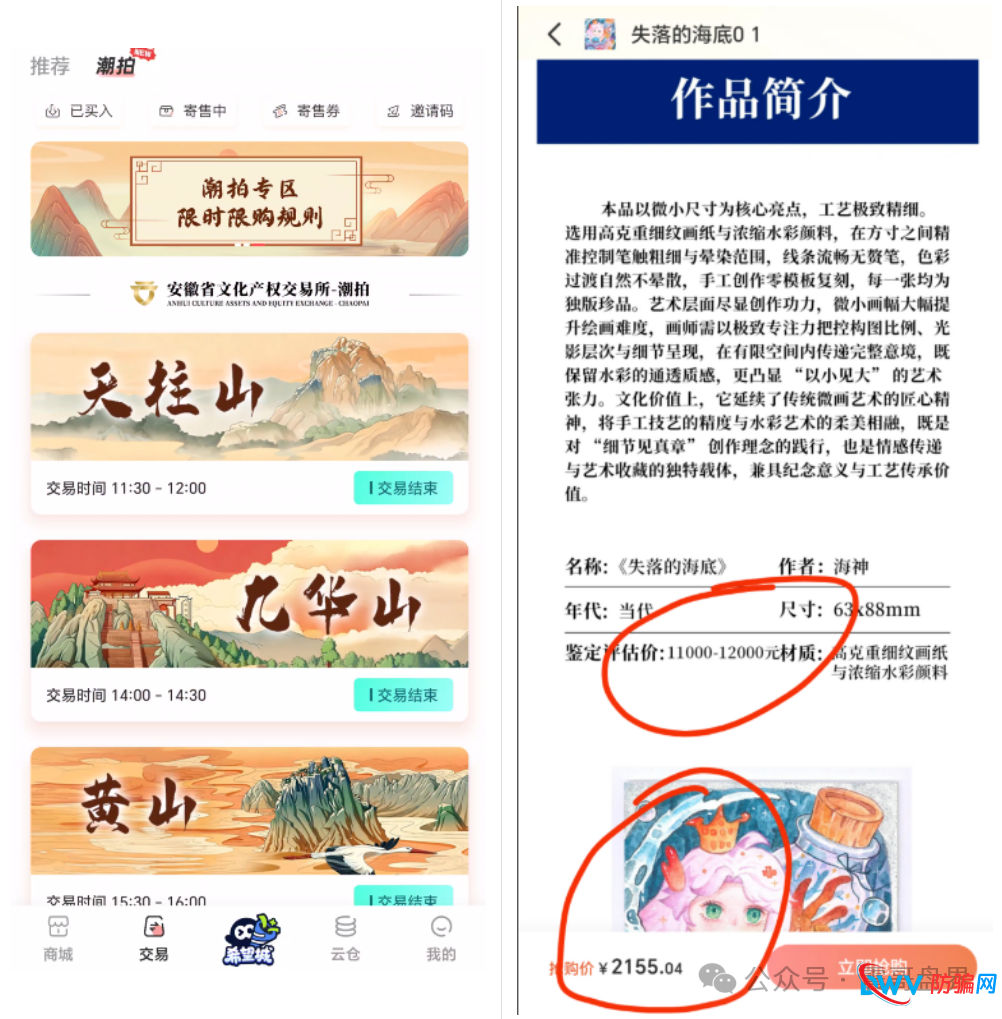 文潮集市(潮拍)套牌资金盘骗局,请咨询国家反诈中心热线96100