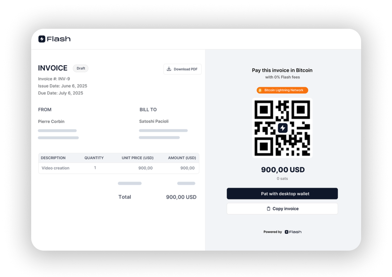 Flash 发布免费比特币发票工具，无需任何费用、KYC 或托管(2)
