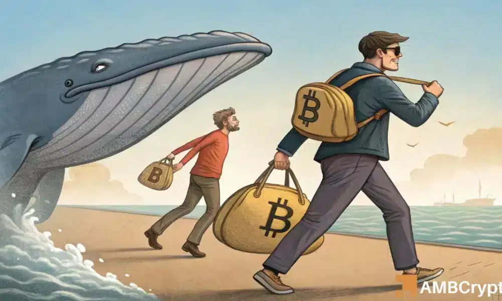 鲸鱼买入 3 万 BTC，助推比特币 [飙升]，而这群鲸鱼正在撤退(1)